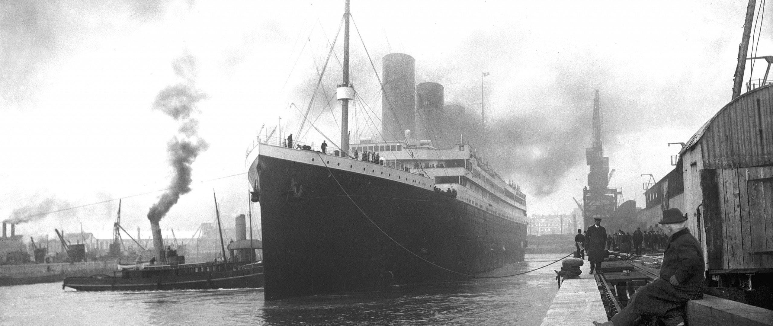 Титаник пришвартованный в порту Саутгемптона